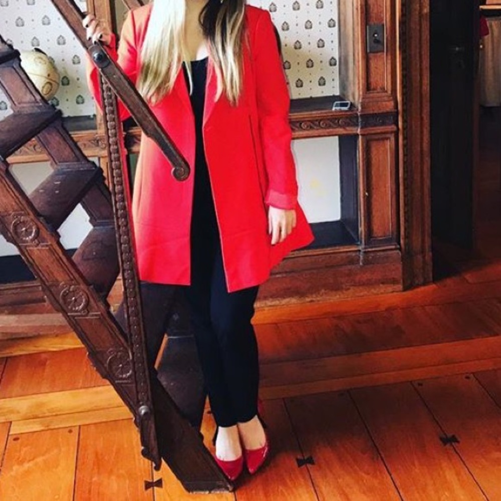XS BCBG Maxazria Red Aryn Blazer